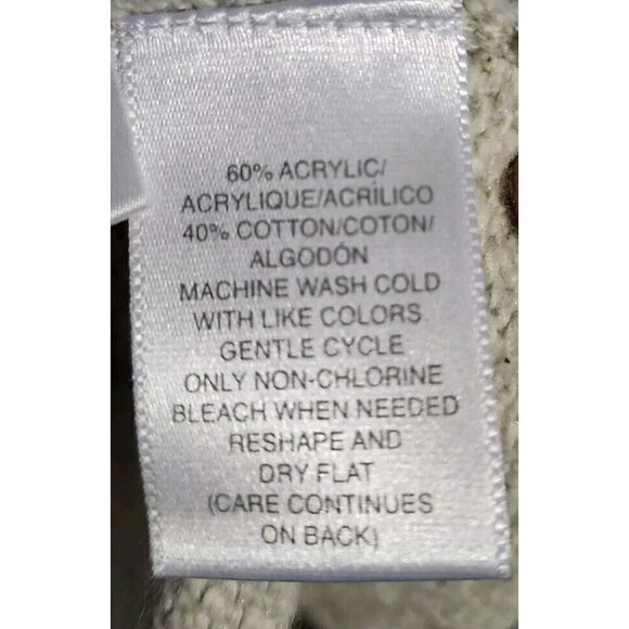 SUSAN BRISTOL Hand Embroidered Floral Marled Knit Sweater L - Picture 7 of 15